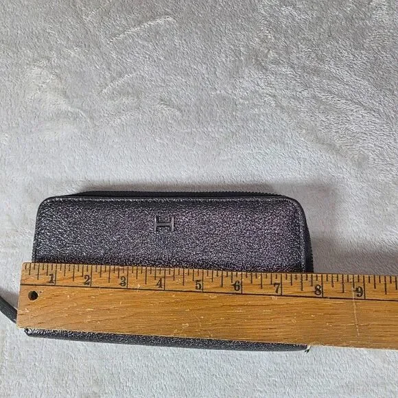 Halston Zip Around Wristlet Wallet Metallic Grey/Brown Zip Change/CC Pocket READ - Picture 6 of 7